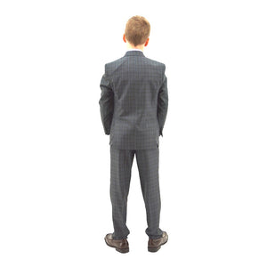 Ronaldo Charcoal Plaid Skinny Designer 5 pc Suit