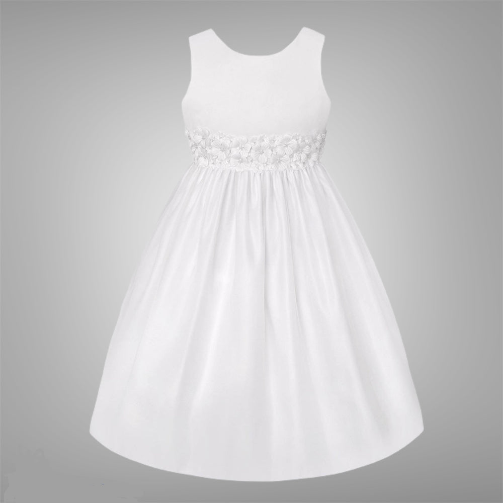 White Double Layer Tulle Flower Girl Dress