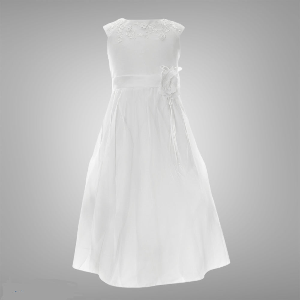 White Vintage Satin and Tulle Bottom Dress