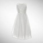 Designer White Satin Embroidered Dress