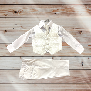 Paparazzi White Paisley Boys 4 pc Vest Set