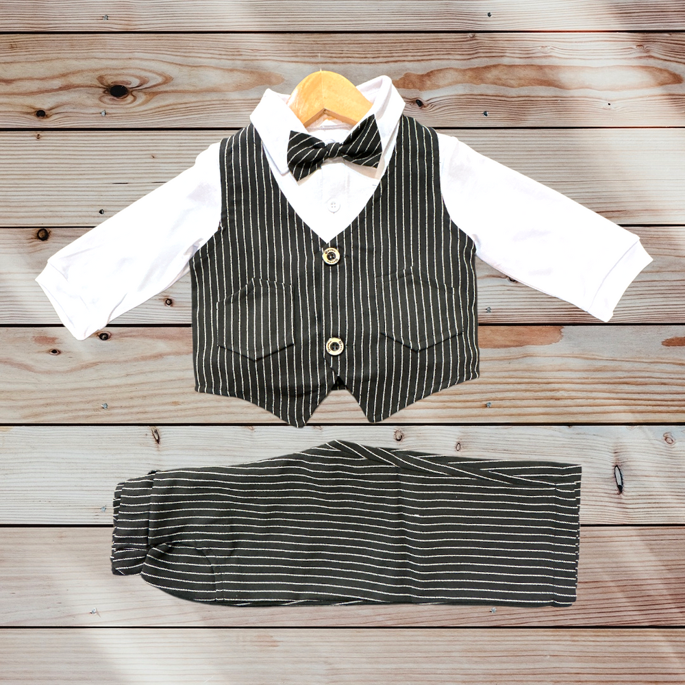 Paparazzi Black PinStripe Boys 4 pc Vest Set