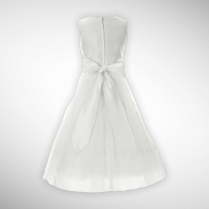 Designer White Satin Embroidered Dress