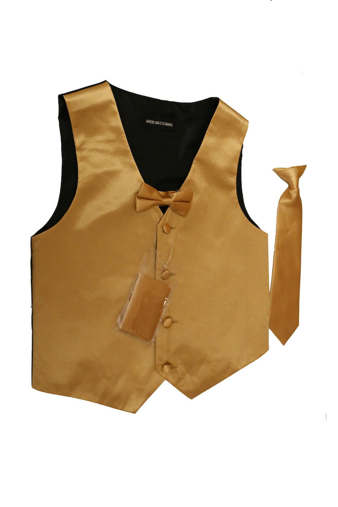 Boys 4 pc Satin Vest Set